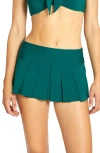 Robin Piccone Ava Skirted Bikini Bottoms In Malachite