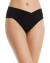 Robin Piccone Ava Solid Twist-front Bikini Bottom In Black