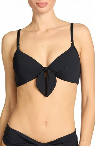 Robin Piccone Ava Underwire Triangle Bikini Top In Black