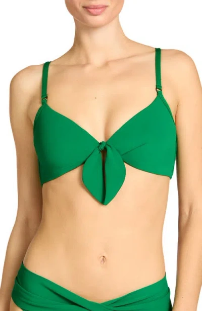 Robin Piccone Ava Underwire Triangle Bikini Top In Green