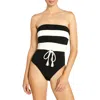 Robin Piccone Babe Bandeau One Piece Swimsuit In Black Combo