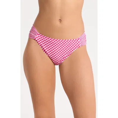 Robin Piccone Brigitte Tab Side Hipster Bikini Bottoms In Pink