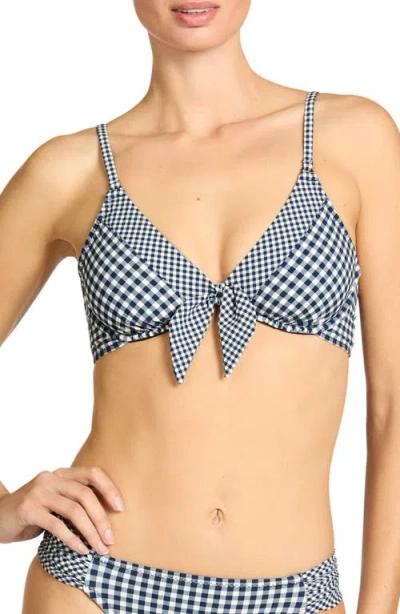 Robin Piccone Brigitte Tie Front Underwire Bikini Top In Multi