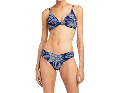 Robin Piccone Chandy Twist Bikini Bottom In Ink In Blue