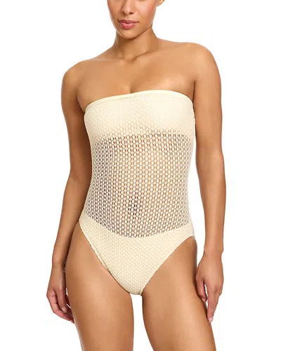 Robin Piccone Charlotte Bandeau One Piece Swimsuit In Neutral