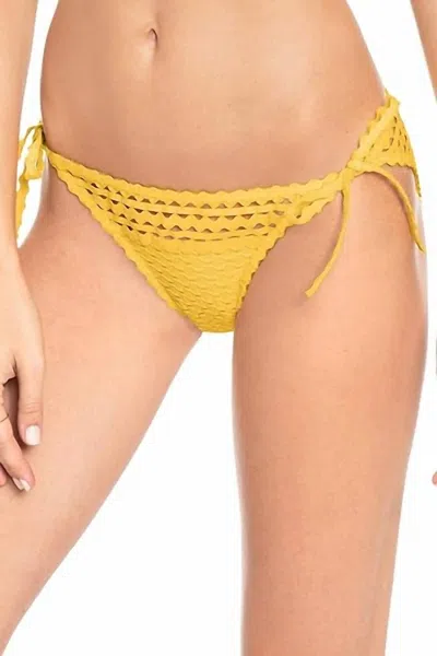 Robin Piccone Chira Tie Side Bottom In Sunglow In Yellow