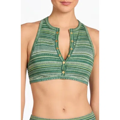 Robin Piccone Emilia Keyhole Bikini Top In Green