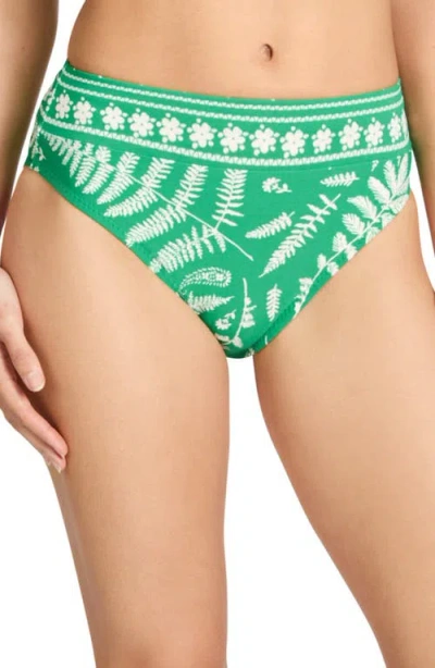 Robin Piccone Hailey High Waist Bikini Bottoms In Green