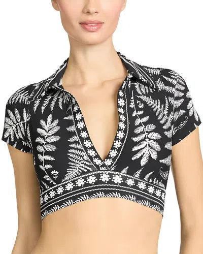 Robin Piccone Hailey T Shirt Plunge Bikini Top In Black