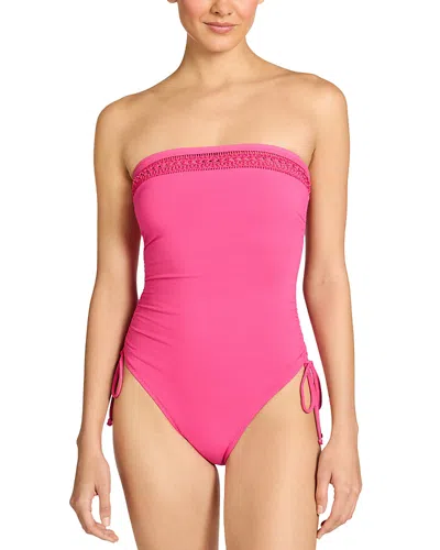 Robin Piccone Isabelle Bandeau One Piece Swimsuit In Pink