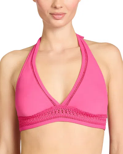 Robin Piccone Isabelle Halter Bikini Top In Pink