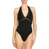Robin Piccone Isabelle Halter One-piece Swimsuit In Black