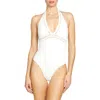 Robin Piccone Isabelle Halter One-piece Swimsuit In White