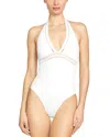Robin Piccone Isabelle Halter One-piece Swimsuit In White