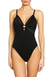 Robin Piccone Isabelle Keyhole One-piece Swimsuit In Black
