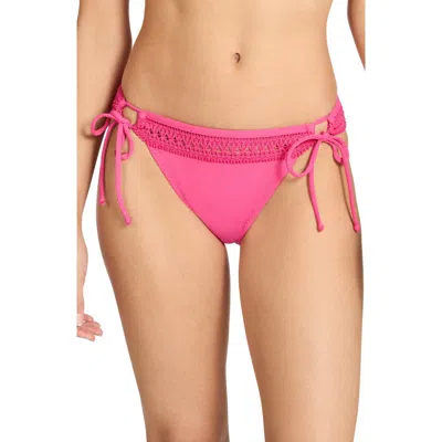 Robin Piccone Isabelle Side Tie Bikini Bottoms In Pink