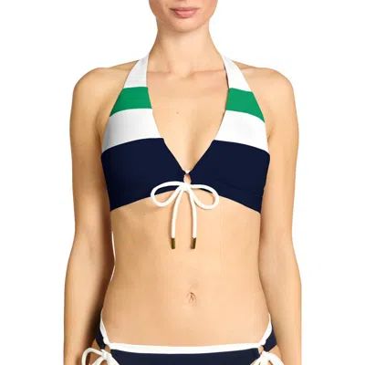 Robin Piccone Jacqui Keyhole Bikini Top In Blue
