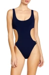 Robin Piccone Jane Cutout One-piece Swimsuit In Navy