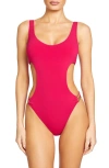 Robin Piccone Jane Cutout One-piece Swimsuit In Rose