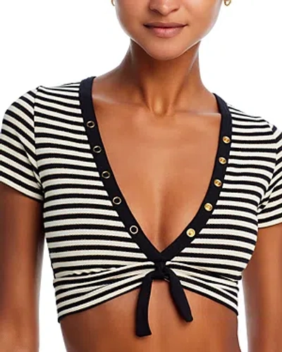 Robin Piccone Jules Raglan Bikini Top In Black