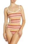 Robin Piccone Lyra Cutout One-piece Swimsuit In Blush
