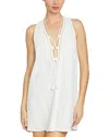 Robin Piccone Michel Lace Up Tunic Dress In White