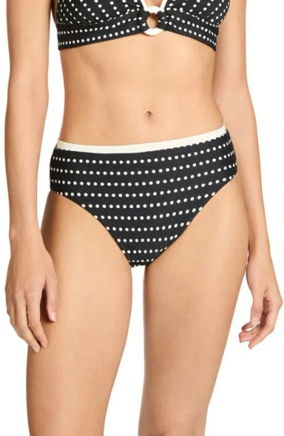 Robin Piccone Millie High Waist Bikini Bottoms In Black