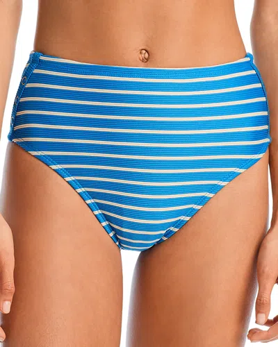 Robin Piccone Parker High Waist Bikini Bottoms In Hydra/ecru