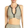 Robin Piccone Parker Stripe Bikini Top In Neutral