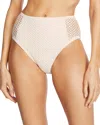 Robin Piccone Pua Mesh High Waist Bikini Bottom In Ecru