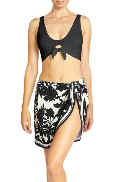 Robin Piccone Rose Cotton Cover-up Pareo In Ivory