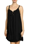 Robin Piccone Summer Sleeveless Cover-up Dress In Black