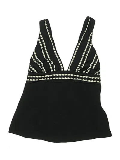 Pre-owned Robin Piccone Swimsuit Top Black Houndstooth Pattern Swimwear