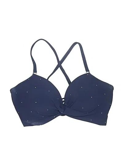 Pre-owned Robin Piccone Swimsuit Top Blue Stars Pattern Swimwear