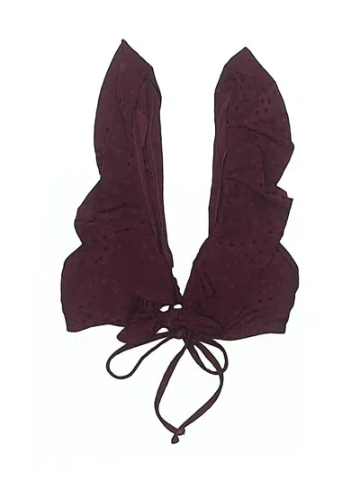 Pre-owned Robin Piccone Swimsuit Top Burgundy Swimwear