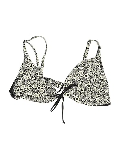 Pre-owned Robin Piccone Swimsuit Top Ivory Print Pattern Swimwear