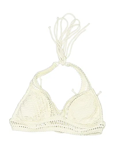 Pre-owned Robin Piccone Swimsuit Top Ivory Swimwear In White