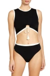 Robin Piccone Tiena Tee Bikini Top In Black/cream