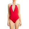 Robin Piccone Tierna Collared One-piece Swimsuit In Multi