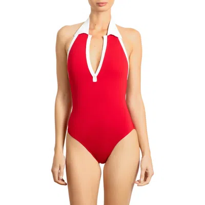 Robin Piccone Tierna Collared One-piece Swimsuit