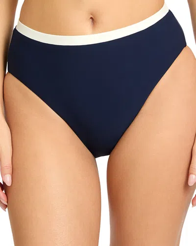 Robin Piccone Tierna High Waist Bikini Bottom In Blue