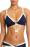 Robin Piccone Tierna Triangle Bikini Top In Blue
