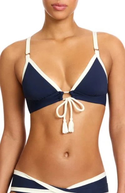 Robin Piccone Tierna Triangle Bikini Top In Blue