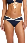 Robin Piccone Tierna Twist Hipster Bikini Bottoms In Blue