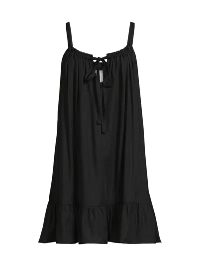 Robin Piccone Women's A-line Split-neck Dress In Black