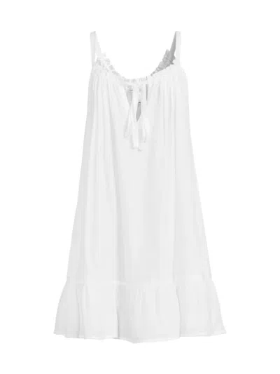 Robin Piccone Women's A-line Split-neck Dress In White