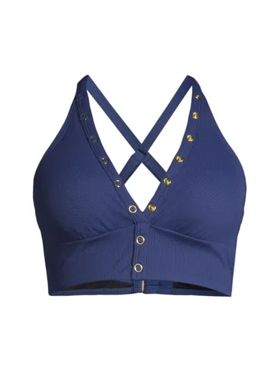 Robin Piccone Amy Halter Bikini Top In Blueberry