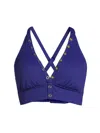 Robin Piccone Women's Amy Halterneck D-cup Bikini Top In Blueberry