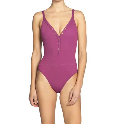 Robin Piccone Women's Amy V Neck One Piece In Lotus In Pink