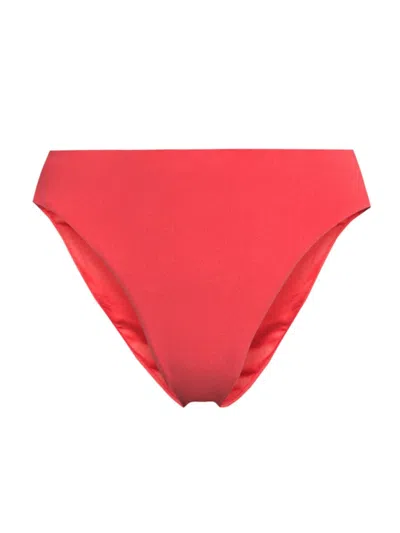 Robin Piccone Women's Ava Mid-rise Bikini Bottom In Guava